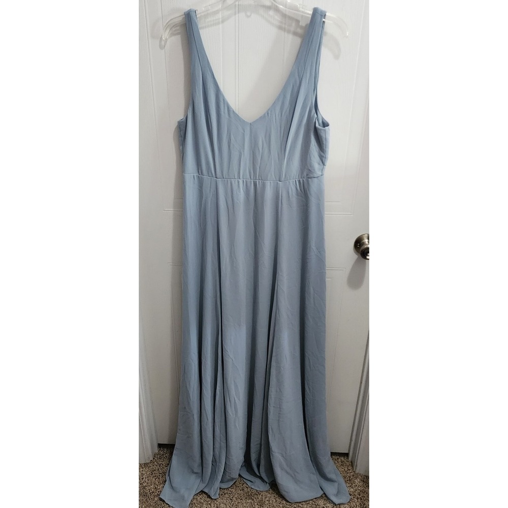 Show‎ Me Your Mumu Weddings Jen Maxi Dress Size XL Blue 100% Polyester